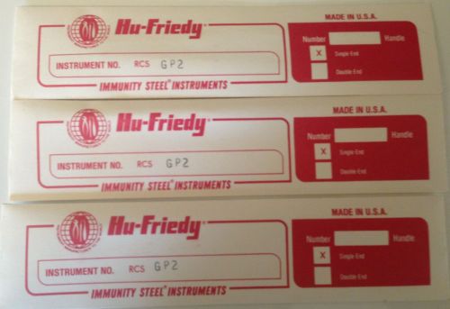 Set of 3 HU FRIEDY RCS GP2 Single End Immunity Steel Instruments USA New