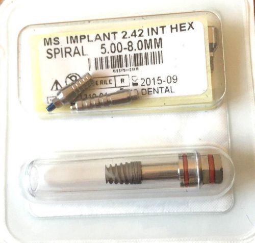 Dental implants kit spiral 5.0 x 8 in blister + abutments - ce &amp; fda for sale
