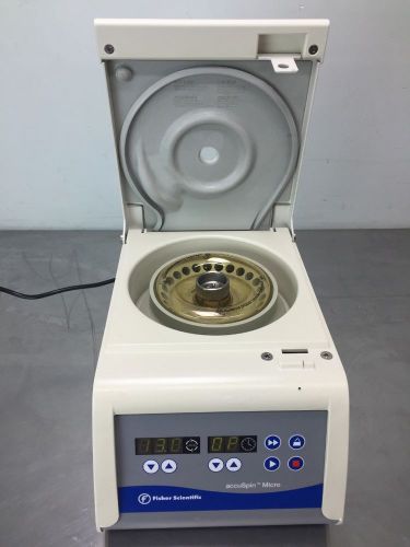 Fisher scientific accuspin micro centrifuge with rotor lid and warranty for sale
