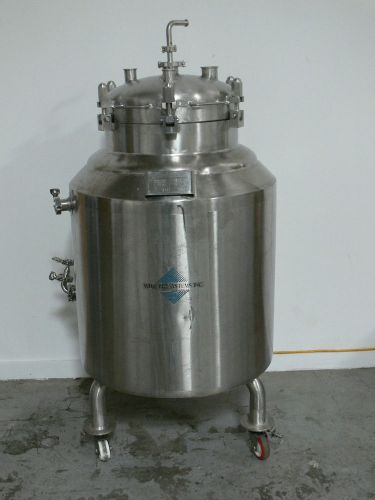 120 LITER STAINLESS STEEL JACKETED PRESSURE VESSEL BY WHE BIOSYSTEMS BUFFER TANK