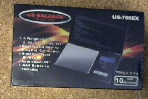Us balance pocket scale model us-750ex 750g x .1g 10 warranty batteries included for sale
