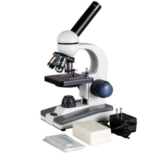 40X-1000X Home School Metal Frame C&amp;F Compound Microscope + 10 Slide Collection