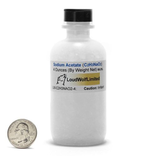 Sodium acetate / fine powder / 4 ounces / 99.9% pure food grade / ships fast for sale