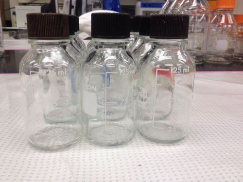 Wheaton clear reagent media lab glass bottle 125ml in sets of 4 for sale
