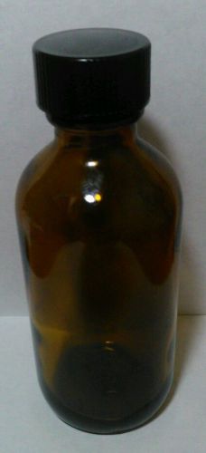 1 oz amber Boston Round Glass Bottle with cap