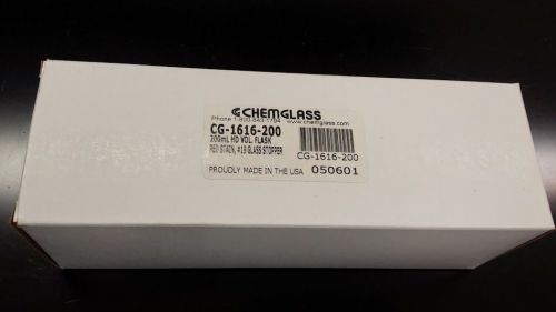 Chemglass cg-1616-200 volumetric flask,200ml, red for sale