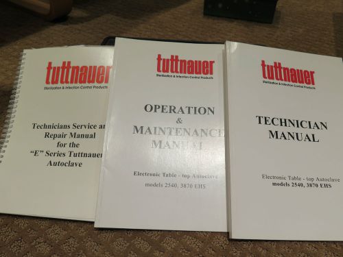 Tuttenauer service and repair manuals for e series autoclaves