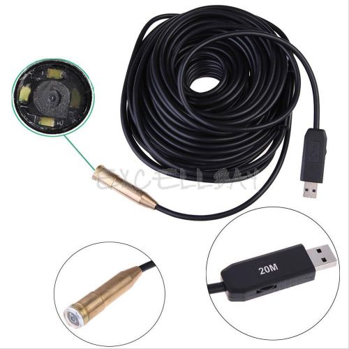 20M Mini 4LED USB Waterproof Endoscope Borescope Snake Inspection Video Camera E