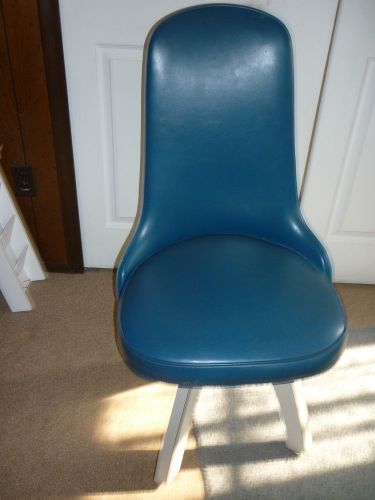 Vintage Mid Century Office Patient Vinyl Formica Swivel Chair EXC quality ship