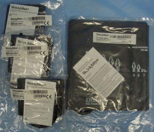 4 assorted sizes welch allyn one piece durable blood pressure cuffs - 2 sizes for sale