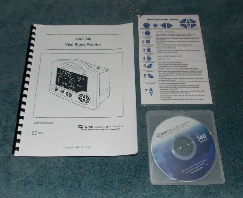 CAS 740 Vital Signs Monitor Manual, CD and Quick Start Reference Guide Casmed