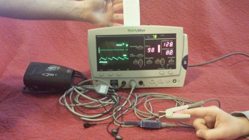 Welch allyn 6200 patient monitor nibp ecg temp spo2 printer used working for sale