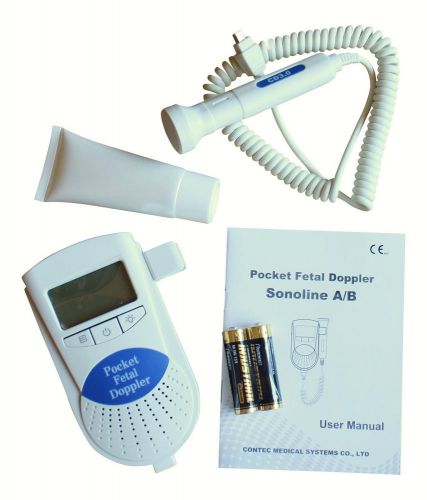 Sonoline B Fetal heart doppler /Backlight LCD 3mhz + Free Ultrasound GEL,Battery