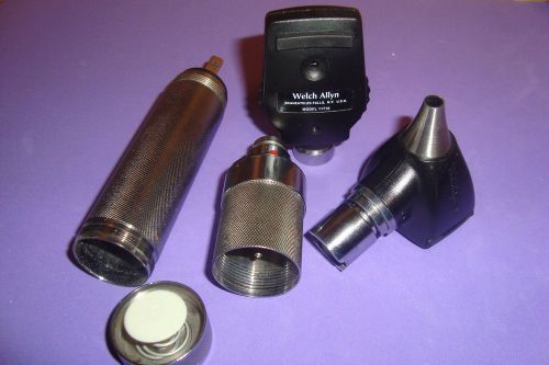 Welch Allyn Otoscope 25020A,Opthalmoscope 11710,Rechargeable Handle * Pre-Owned