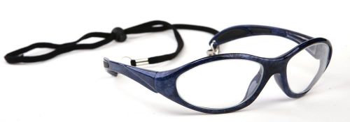 X-Ray Radiation Protection Glasses 0.75 mmPb Style D w/ wipe &amp; case. blue frame