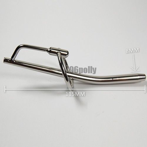 NEW CURVING Stainless Steel Male Urethral Sounds Penis Plug Thru-hole SOUNDING