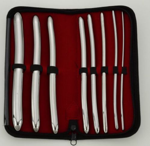 Hegar 8 Urethral Sounds, With Zippered Case, High Quality Mirror Finish
