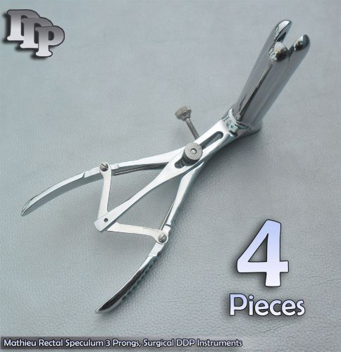 4 Pieces Of Mathieu Rectal Speculum 3 Prongs, Surgical DDP Instruments