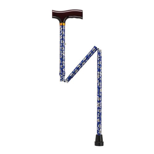 Drive medical lightweight adjustable folding cane with t handle, blue daisy for sale