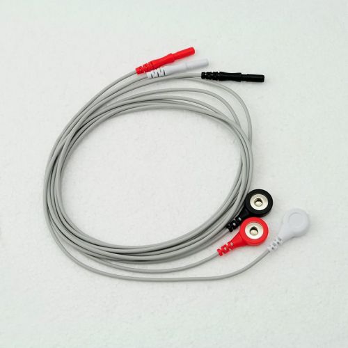 3 lead ecg leadwire snap holter recorder ecg patient cable suit for several type for sale