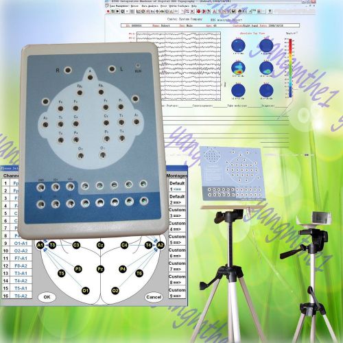 16 channel digital brain electric activity eeg mapping system +2  ecg +2 tripods for sale