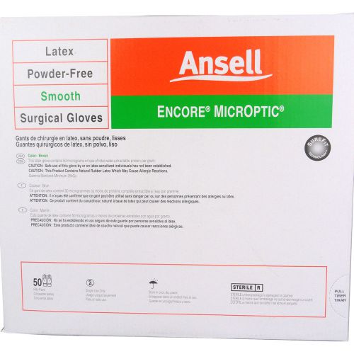 Ansell surgical gloves latex sterile 8.5 encore microptic brown gloves 200 pairs for sale