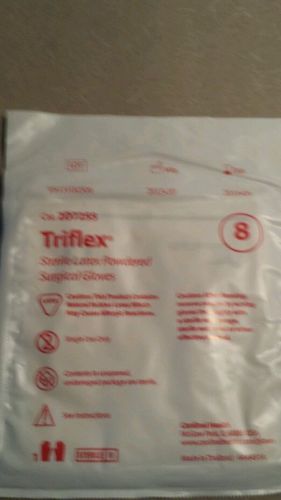 TRIFLEX STERILE LATEX POWDERED SURGICAL GLOVES SIZE 8 LOT OF6 PR 2D7256