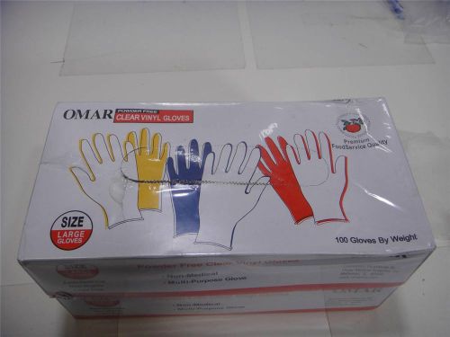OMAR Power Free Clear Vinyl Gloves 2 boxes, 100 Gloves By Weight Per Box-162c