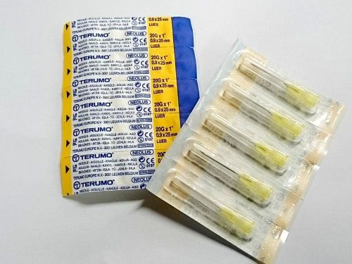 100x TERUMO 20G X 1&#034; 0.9X25MM NEEDLES STERILE HYPODERMIC NOT WITH SYRINGE
