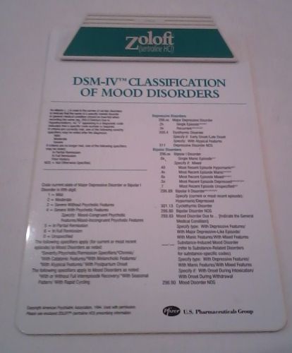 ZOLOFT Pharmaceutical Drug Rep CLIPBOARD