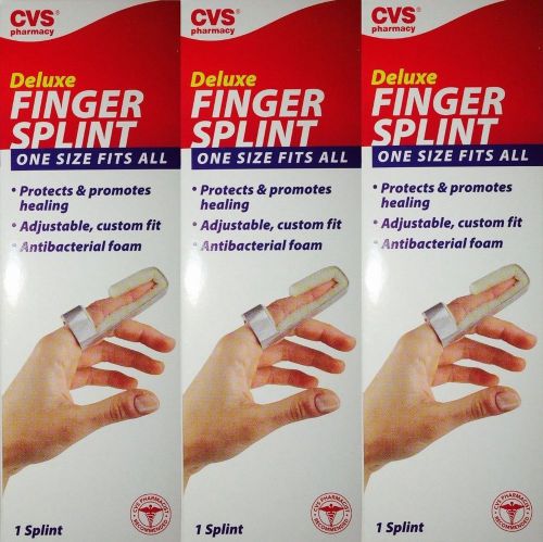 3 Deluxe Finger Splint- One Size Fits All- Conforms To Any Finger