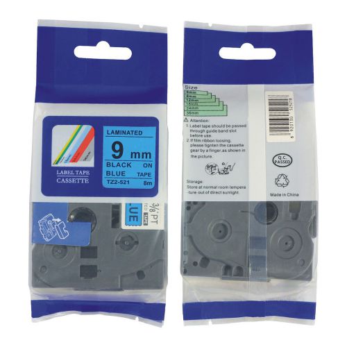 Nextpage Label Tape TZe-521  black on blue 9mm*8m compatible for GL100, PT200