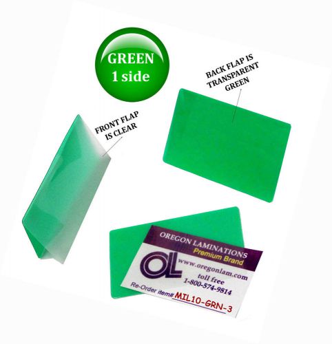 Qty 300 green/clear military card laminating pouches 2-5/8 x 3-7/8 by lam-it-all for sale