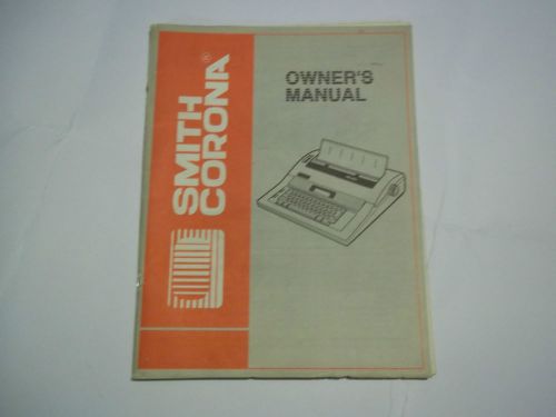 Smith Corona Owners&#039;Manual