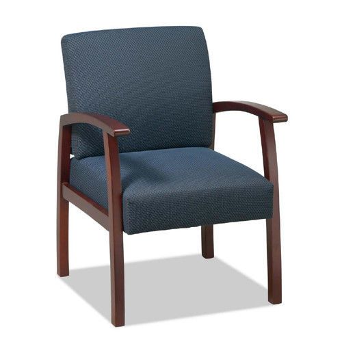 Lorell Deluxe Guest Chair,  Midnight Blue/Cherry Frame reception office $180