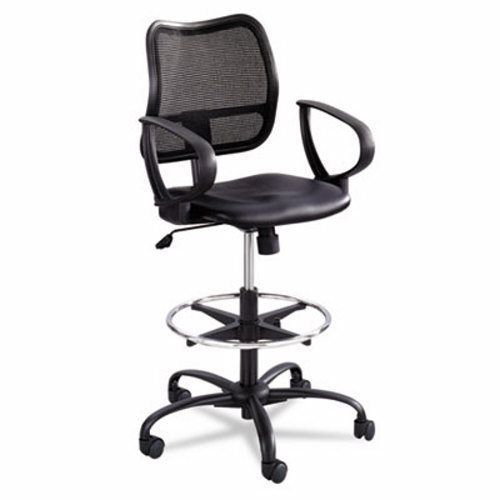 Safco Vue Series Mesh Extended Height Chair, Vinyl Seat, Black (SAF3395BV)