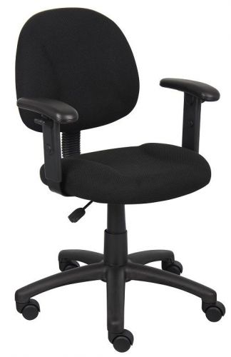 B316 BOSS BLACK DELUXE POSTURE OFFICE TASK CHAIR WITH ADJUSTABLE ARMS