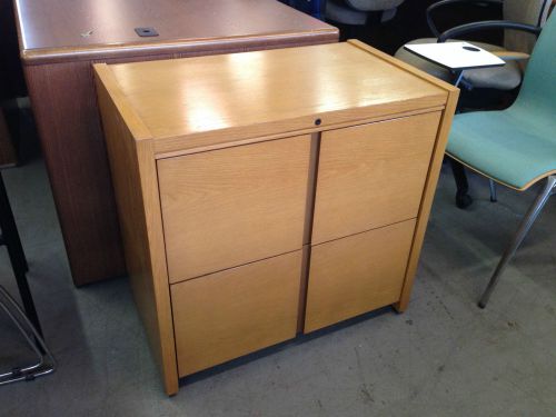 2 DRAWER LATERAL SZ FILE CABINET by KIMBALL OFFICE FURN in LIGHT OAK COLOR WOOD