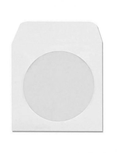 New 800 cd dvd disc white paper sleeve/envelope w/ 4&#034; window &amp;flap(8 x 100 pack) for sale
