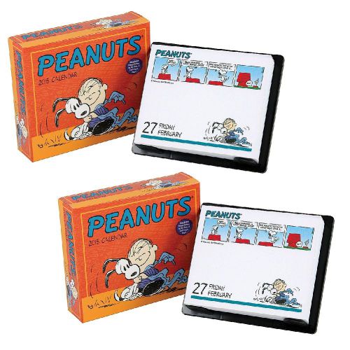 New (set/2) peanuts gang 2015 page-a-day daily desk calendar with bonus content for sale