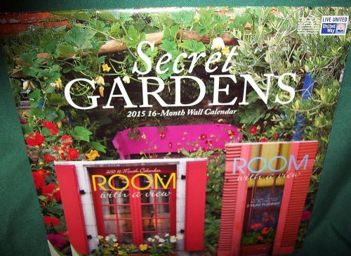 2015 Wall Calendar 16 Month 2 Year Purse Planner Tranquil Secret Gardens