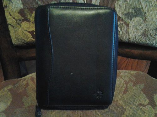 Franklin covey black full grain leather day planner for sale