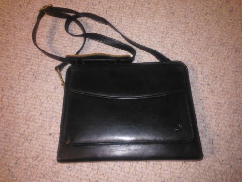 Franklin Covey Black Leather Classic Planner 7-ring Binder Organier Satchel Bag