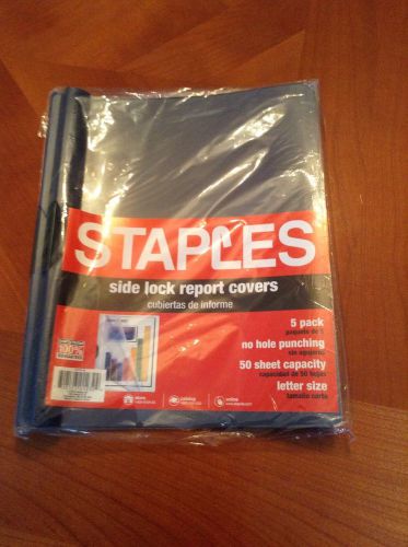 Staples SLIDING SIDE-LOCK REPORT COVERS 50 SHEET LTR 5/PACK New