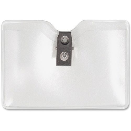 Advantus horizontal security badge holder with clip - vinyl - 50 / box for sale