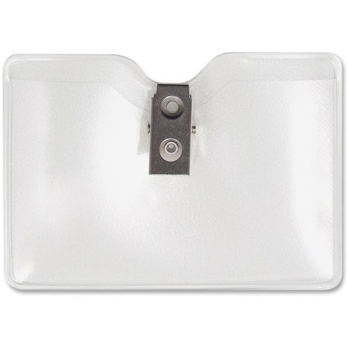 Advantus Horizontal Security Badge Holder With Clip - Vinyl - 50 / Box