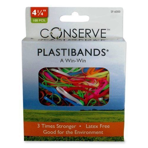 BAUSF6000 - PlastiBands, Size 4-1/4, 100/BX, Assorted Colors New