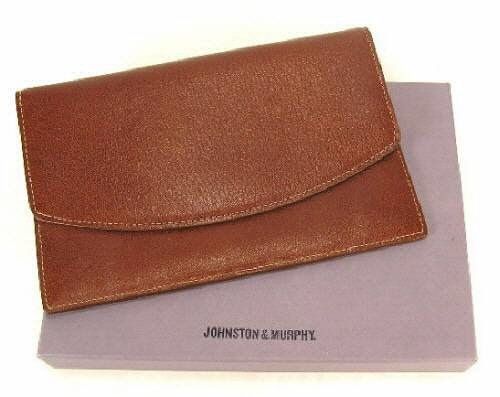 Johnston &amp; Murphy Italian Leather Burnished Mahogany Photo Sleeve NEW!!