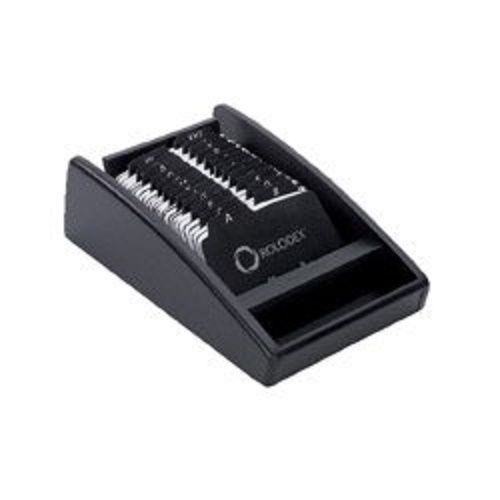 Rolodex Wood Tones Collection Business Card Tray, 300-Card, Black (1734237)