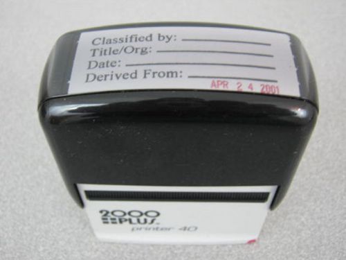 2000 Plus Self Inking Ink Stamp &#034;Classified By &#034; Small